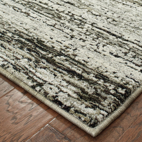 2' X 8' Gold And Slate Abstract Runner Rug